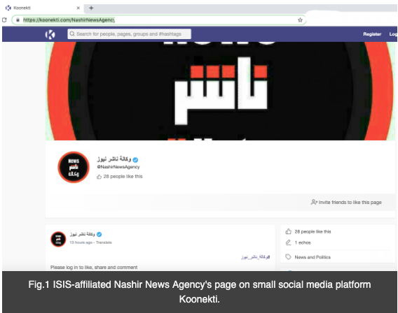 Analysis: ISIS use of smaller platforms and the DWeb to share terrorist content - April 2019