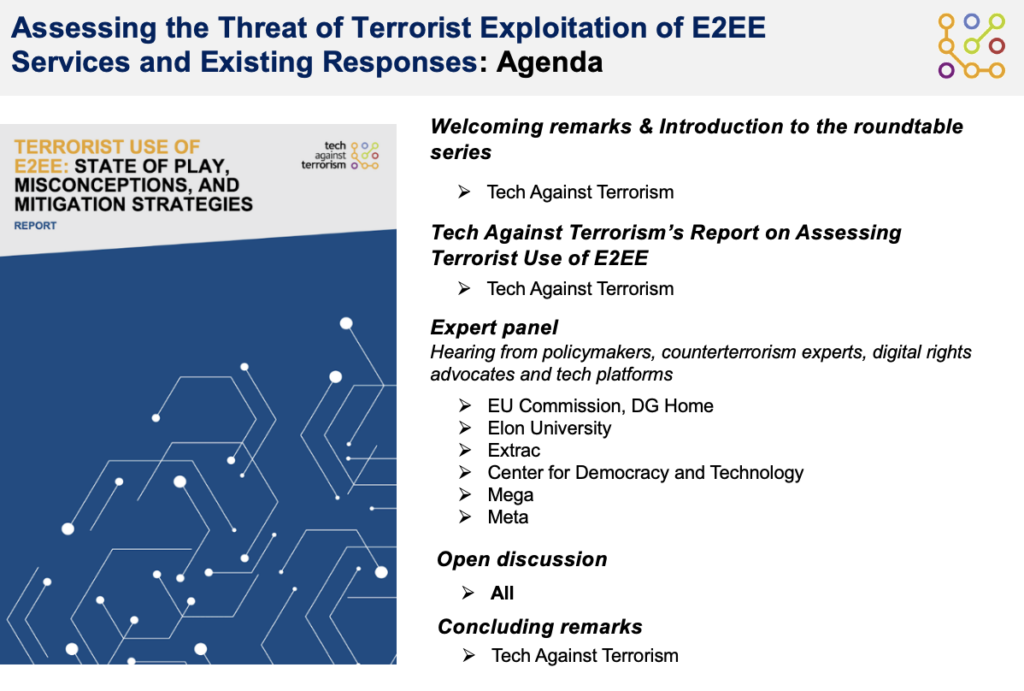 Summary Report: Assessing the Threat of Terrorist Exploitation of E2EE services and Existing Responses
